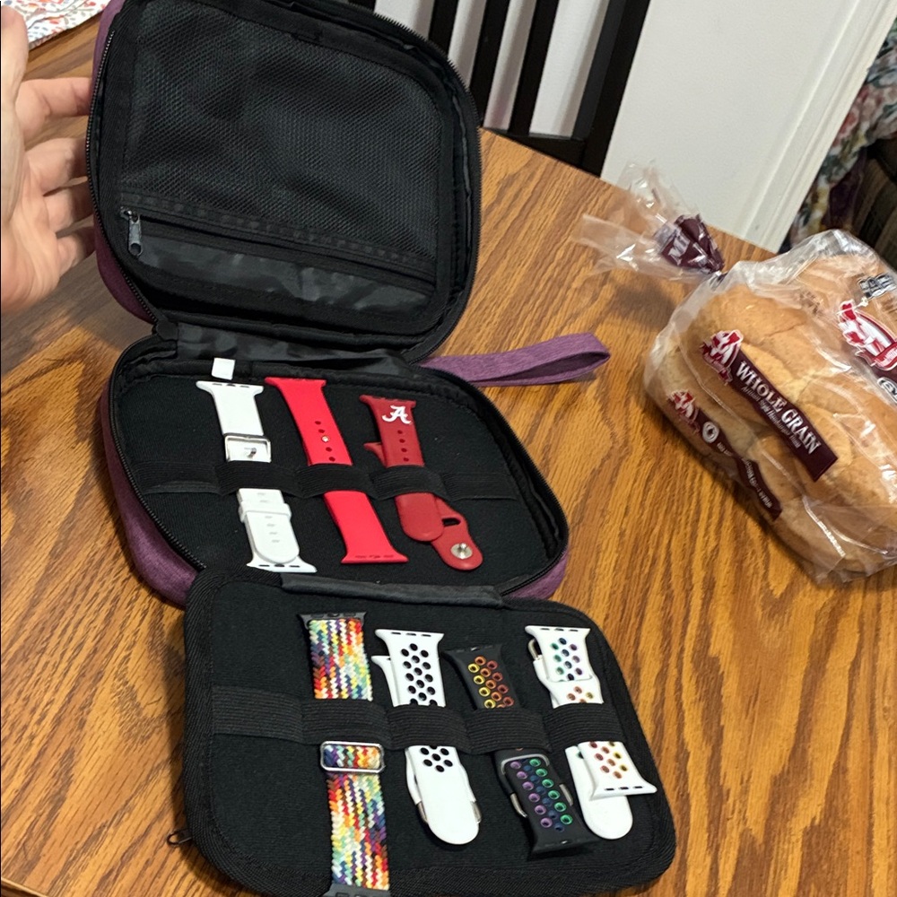 Colorful Apple Watch Bands Set w/Case Gently used and some new